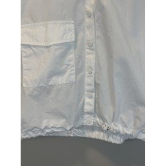 MNG Mango White 100% Cotton Cropped Snap Front Shirt Adjustable Hem Size 4 - Picture 7 of 8